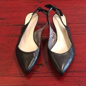 Black Slingback Kitten Heels